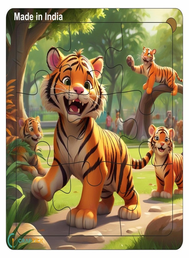 Craftick® Animals Toys Jigsaw Puzzles Educational Fun for Kids Ages 2 and Up (9 Pieces - Set of 6 Animals Puzzle) | Return Gift | Perfect First Puzzle Toy | Birthday Gift for Girls and Boys - Image 4